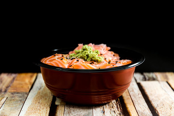 japanese food Mix Sashimi Chirashi Rice Bowl