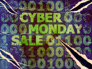 Obraz premium Grunge Cyber Monday Sale