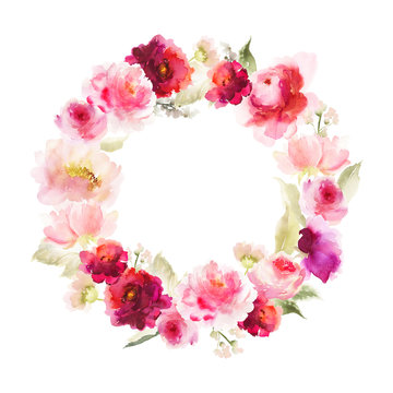 Watercolor wreath to the wedding
