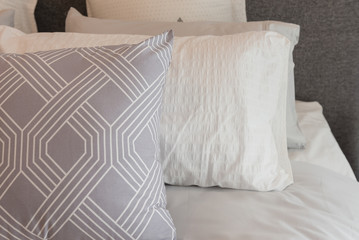 Fototapeta na wymiar luxury bedroom style with set of pillows