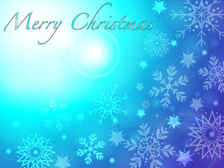 Vector and illustration of Christmas, Winter and New year background or backdrop with white snowflake and star sparkles on blue sky background