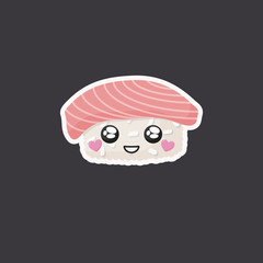 Kawaii sushi vector icon