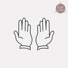 Hands in the position of prayer line icon