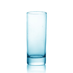 Glass tumbler on white background. tall glass, H20