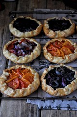 Galette with tomatoes and mushrooms