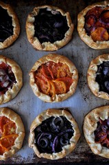 Galette with tomatoes and mushrooms