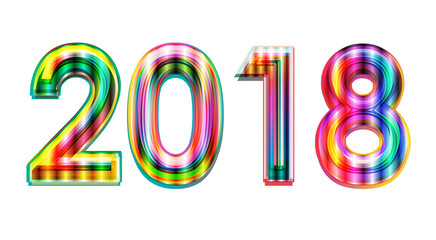 Happy new year 2018 calendar cover, typographic vector illustration.