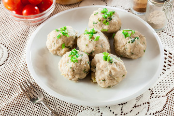 Homemade bavarian bread dumplings
