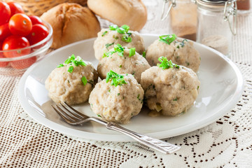 Homemade bavarian bread dumplings