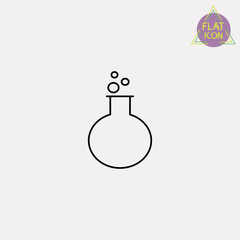 laboratory flask line icon