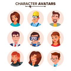 People Avatars Collection Vector. Default Characters Avatar. Cartoon Web Isolated Illustration