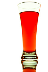  isolated glass of cranberry juice on white background 