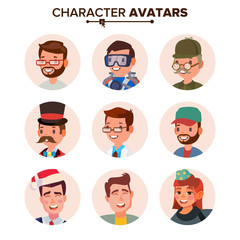 People Avatars Collection Vector. Default Characters Avatar Placeholder. Cartoon Flat Isolated Illustration