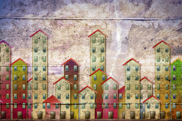 Public housing concept image painted on a concrete wall - I'm the copyright owner of the graffiti images used in this picture.
