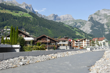 The village of Engelberg on the Swiss alps