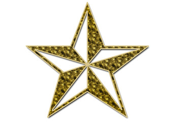 Estrella dorada de navidad. 