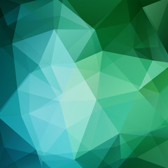 Abstract background consisting of green, blue triangles. Geometric design for business presentations or web template banner flyer. Vector illustration