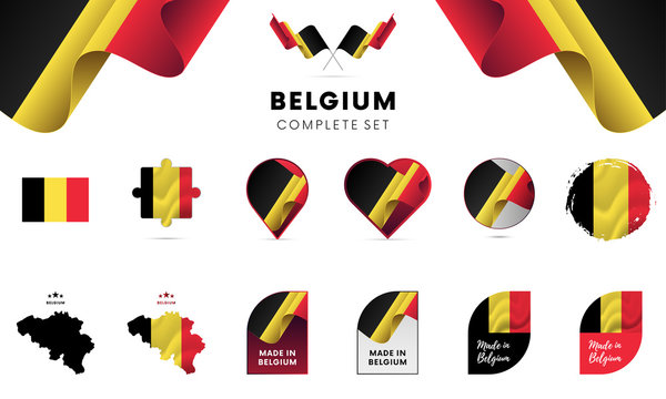 Belgium complete set. Vector illustration.