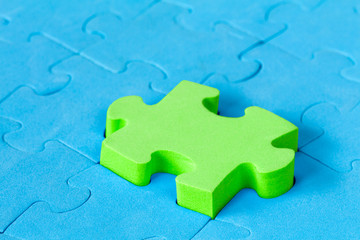 Jigsaw puzzle close-up