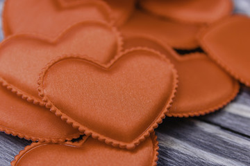 Valentines day. Valentines day greeting card. Heart on a wooden background. Heart of love.