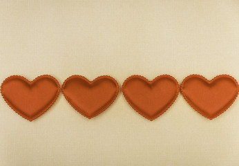 hearts on a yellow background. background