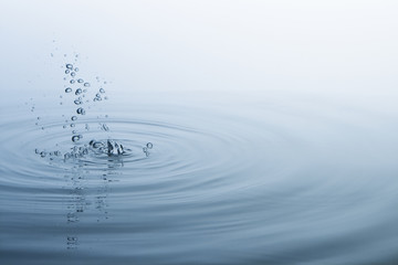 Ripples on the water surface and bubles