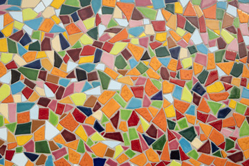 Detail of a multicolored glass mosaic