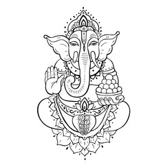 Ganapati Meditation in lotus pose