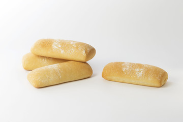 Bread on a white background, filoncino