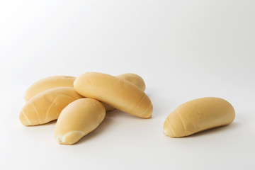 Bread on a white background, for hot dog