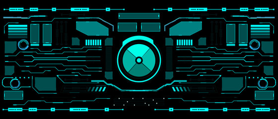 Fototapeta premium HUD Visualization Communication Interface Control Panel Vector Background. Light Green Abstract Element Circles And Line Illustration Template.