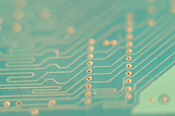 circuit for computer turquoise, detail,