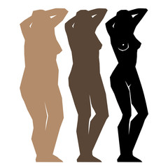 Silhouette Fat and slim girls.
