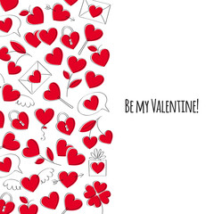 Valentine's day greeting card. Doodle style.