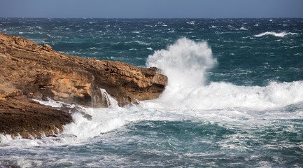 Fototapeta premium Breaking wave with spray 