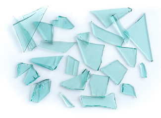 Broken glass isolated on white background