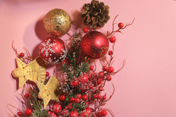 new year's and Christmas decoration in red colors 