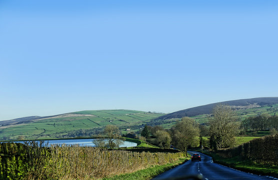 The east Lancashire Moors  on the road to Barnoldswick in the beautiful countryside on the Lancashire Yorkshire border in Northern England