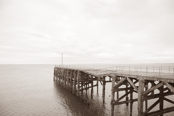 Obraz premium Old Pier at Trefor; Caernarfon; Wales; UK