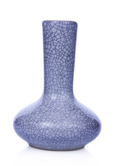Ceramic japan vase on white background