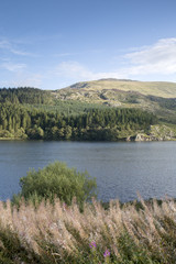 Fototapeta na wymiar Mountain Peak and Llynnau Mymbyr Lake, Capel Curig, Snowdonia, Wales