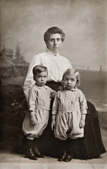 Fototapeta na wymiar The Twins, Antique Photograph
