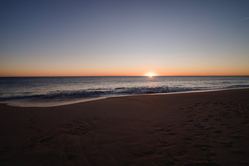 Fototapeta na wymiar Sunset from the beach in Portugal