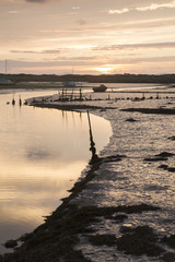 Obraz premium River Artro at Dusk in Pensarn, Wales