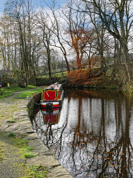 Salterforth England  The Leeds Liverpool Canal at Salterforth in the beautiful countryside on the Lancashire Yorkshire border in Northern England