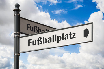 Fototapeta na wymiar Schild 197 - Fussballplatz