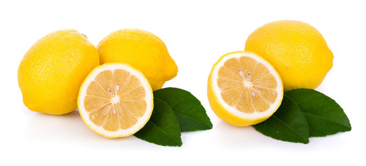 Fresh lemon isolated on white background