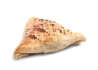 Delicious samosa on white background