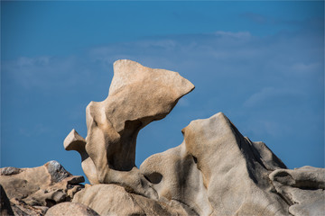 Forme de rochers à Campomorro en Corse en France
