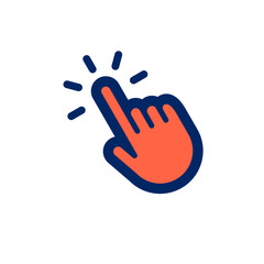 Hand clicking, finger pointer icon